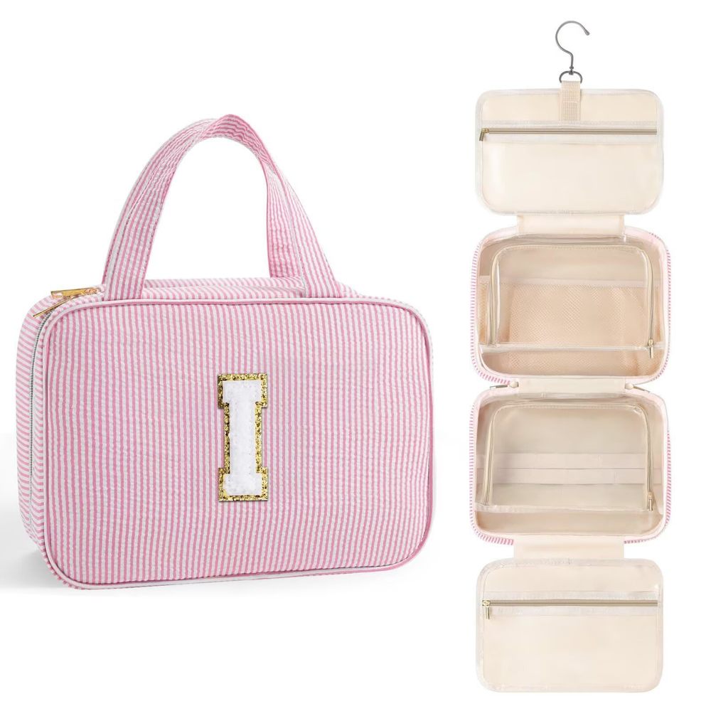 Travel Toiletry Bag For Women - Hanging Toiletry Bag Initial Makeup Bag,🌟